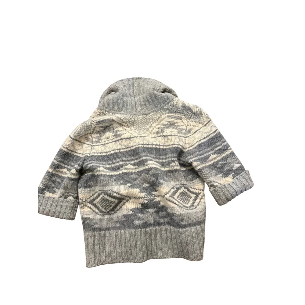 Lauren Ralph Lauren Petite Wool Angora Southwestern Cardigan Gray PM Western - Picture 2 of 4